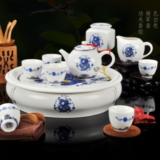 景德鎮8頭古典龍隔熱茶具雙層隔熱禮品茶具