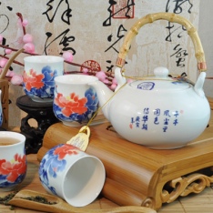 景德鎮7頭風華正茂陶瓷茶具精美提梁茶具套裝