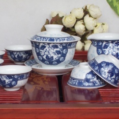 景德鎮8頭國色玲瓏普洱茶茶具商務禮品