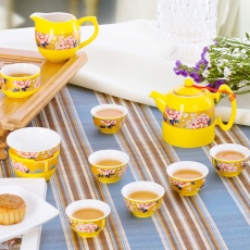 景德镇结婚礼物茶具套装 11头珐琅瓷茶具