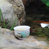 冰月高硅玉瓷大富茗杯系列手繪粉彩--蘭