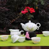 景德鎮(zhèn)紅葉陶瓷蘭花茶具