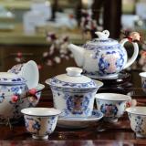 10頭手繪功夫茶具福壽雙全