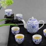 7頭手繪青花茶具纏枝蓮