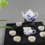 8頭手繪釉下五彩和為貴茶具