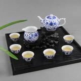8頭青花手繪圖案纏枝蓮茶具