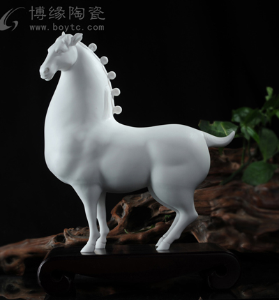 唐马 德化白瓷动物马唐朝中国风小号雕塑 家居办公商务礼品送领导