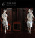 梦江南3德化陶瓷青花古典仕女美女人物雕塑弹奏乐器家居办公工艺摆件