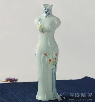 花瓶唐韻手繪桌面擺設創意花插