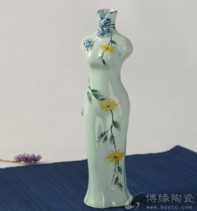 花瓶唐韻手繪桌面擺設創意花插