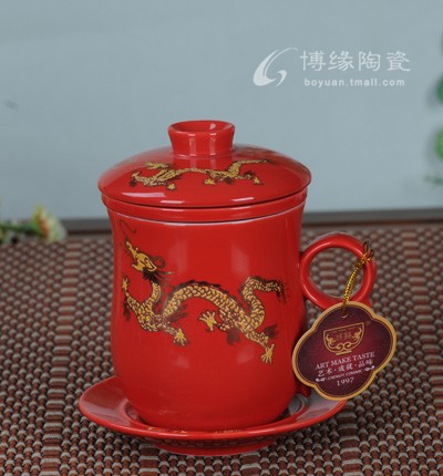 紅金龍四件杯