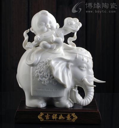 套六童—吉祥如意家居陶瓷裝飾品客廳擺件陶瓷豬商務開業禮品福建省陶瓷藝術大師—張祥琦