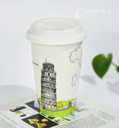 意大利比薩斜塔雙層隔熱杯