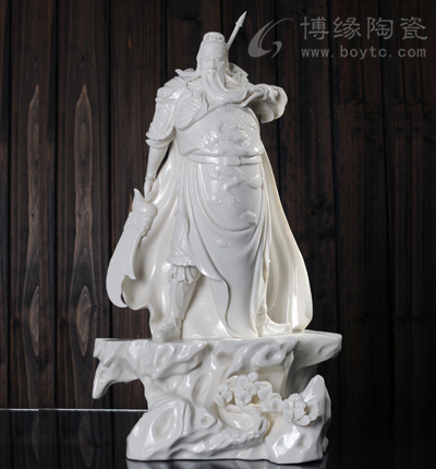 關公家居裝飾白瓷人物雕塑工藝品工藝禮品福建省陶瓷藝術大師—張祥琦