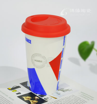 法國國旗雙層隔熱杯