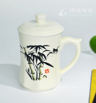 八角墨竹杯