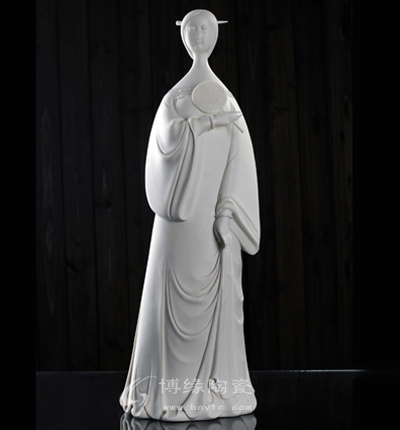 清風德化白瓷古典仕女美女人物雕塑工藝擺件家居辦公書房擺件