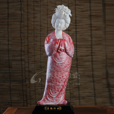 唐韻仕女仕女人物陶瓷雕塑家居裝飾擺件客廳電視柜辦公室裝飾擺件送女友商務禮品