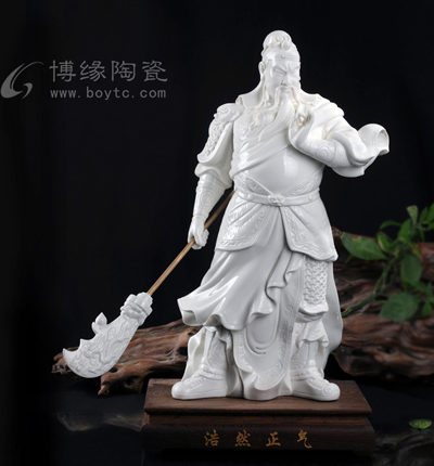 浩然正氣德化白瓷歷史人物關羽關公關云長家居辦公風水擺件