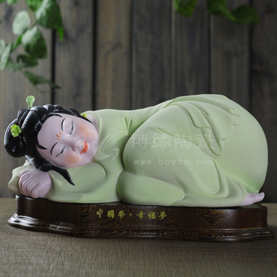 中國夢.幸福夢德化陶瓷美女人物雕塑家居辦公室送領導工藝擺件