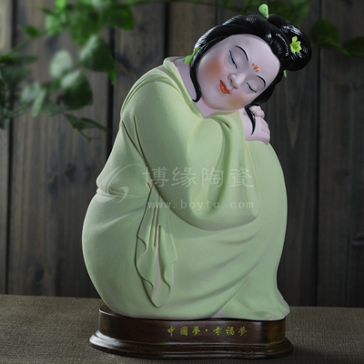 中國夢.幸福夢德化陶瓷美女人物雕塑家居辦公室送領導工藝擺件