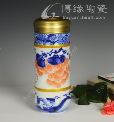 豐滿意足玉瓷養生杯