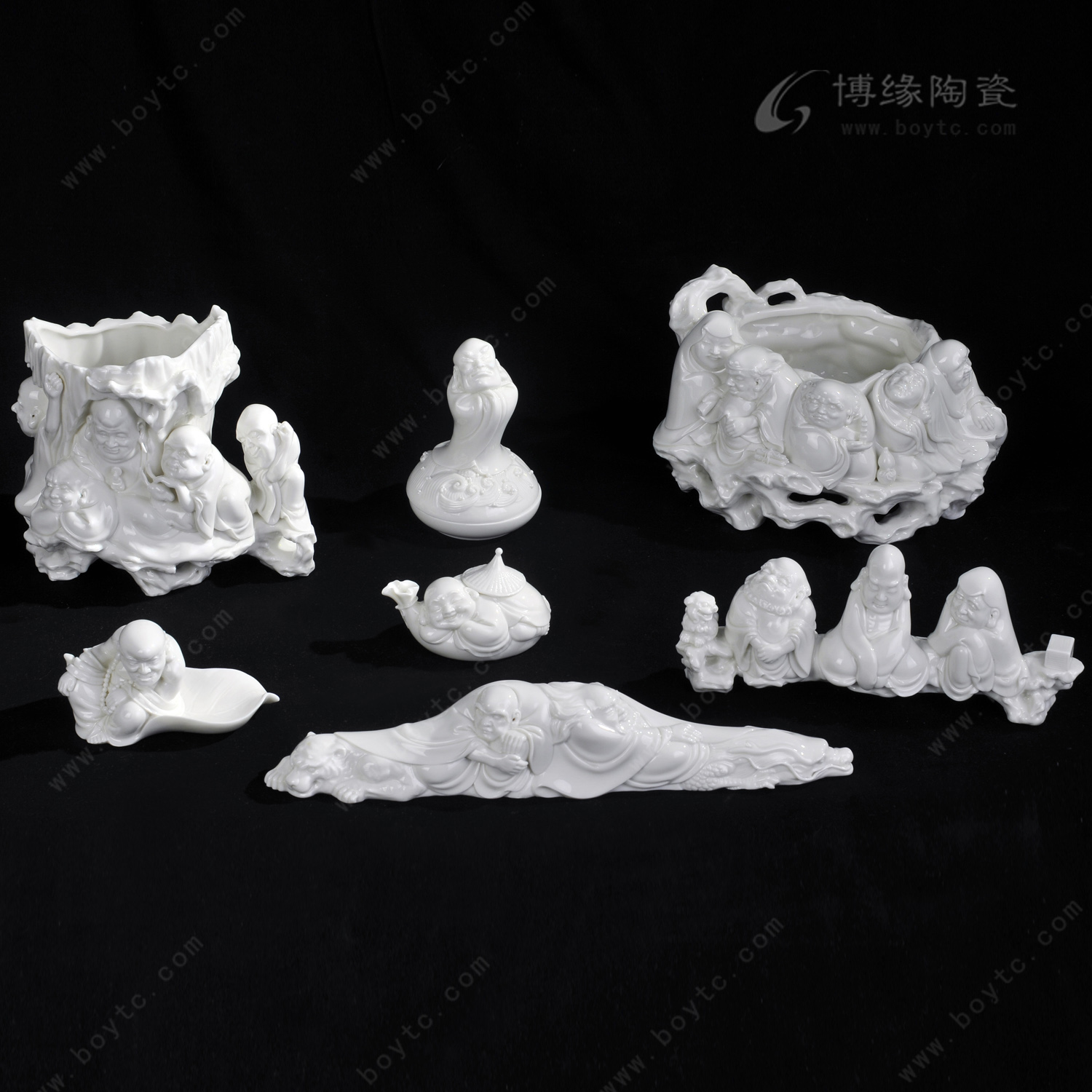十八羅漢德化白瓷家居辦公書房用具