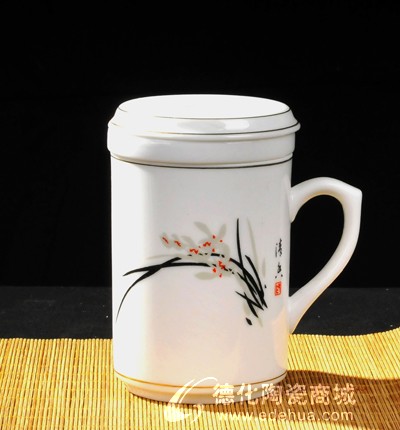 蘭花三件杯