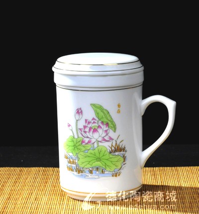 荷花三件杯