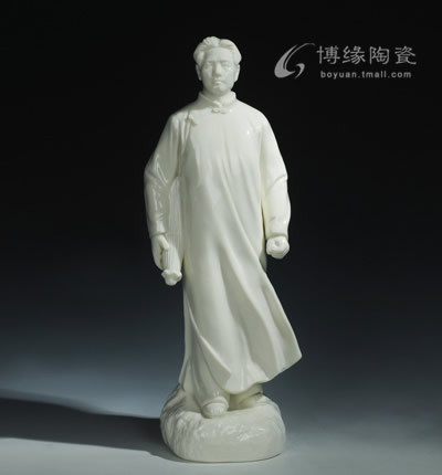 毛澤東去安源德化白瓷偉人毛主席全身站立雕塑像