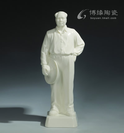 毛澤東站像德化白瓷偉人毛主席全身站像雕塑家居辦公擺件