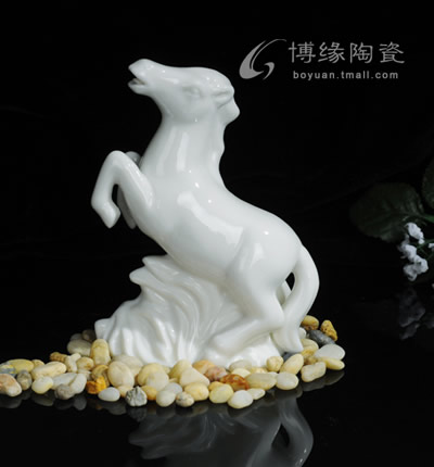 十二生肖--馬德化白瓷動物雕塑工藝擺件本命年禮物
