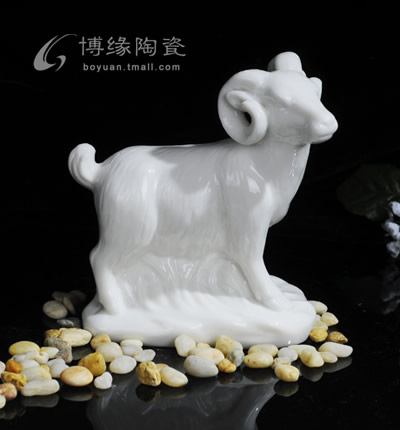 十二生肖--羊德化白瓷動物雕塑工藝擺件本命年禮物