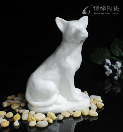 十二生肖--狗德化白瓷動物雕塑工藝擺件本命年禮物