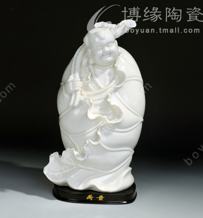 荷童德化白瓷傳統人物雕塑家居工藝擺件商務禮品