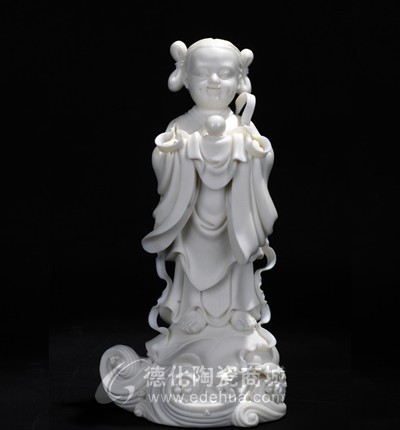 童女德化白瓷傳統(tǒng)人物雕塑家居辦公商務(wù)禮品工藝擺件