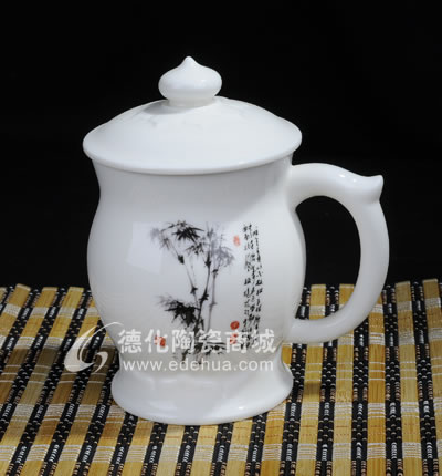 黑竹蓮花杯/德化陶瓷/陶瓷杯子/水杯