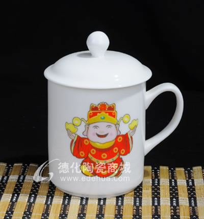 財神水筒杯/德化陶瓷/陶瓷杯子/水杯