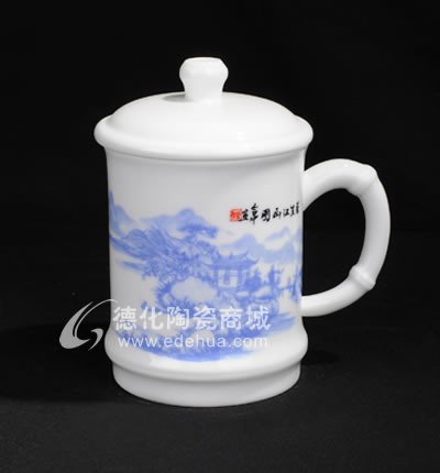 青山綠水竹節杯/德化陶瓷/陶瓷杯子/水杯
