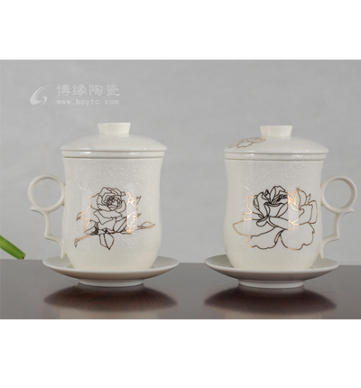 花開富貴四件杯組套組