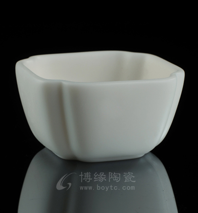 四方杯玉瓷杯高檔茶杯高檔會所茶具送禮佳品