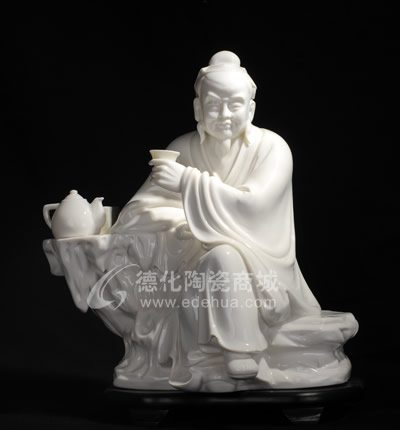 茶圣/德化陶瓷/人物瓷塑/辦公擺件