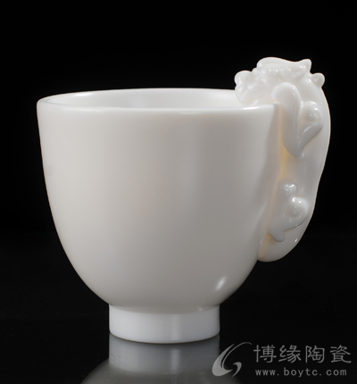 蟠龍杯玉瓷杯高檔茶杯高檔會所茶具送禮佳品