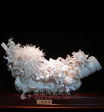 一帆風順/陶瓷工藝品/德化陶瓷/花卉瓷雕/居家擺件