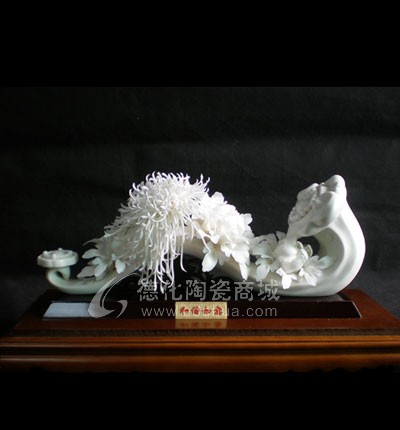 和諧如意/陶瓷工藝品/德化陶瓷/花卉瓷雕/居家擺件