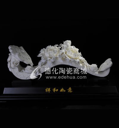 祥和如意大號/陶瓷工藝品/德化陶瓷/花卉瓷雕/居家擺件