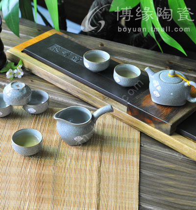 博緣哥窯整套茶具冰裂紋哥窯茶具短柄壺8入