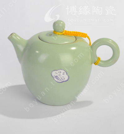 博緣汝窯天青色茶壺汝窯茶具天青短嘴壺