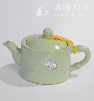 博緣汝窯天青色茶壺汝窯茶具天青竹節壺
