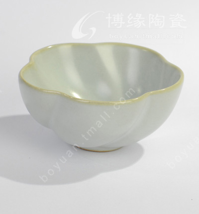 博緣汝窯天蘭色茶杯品茗杯天蘭梅花杯